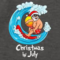 Christmas In July Santa Hawaiian Surfing Summer Xmas Vector Backpack