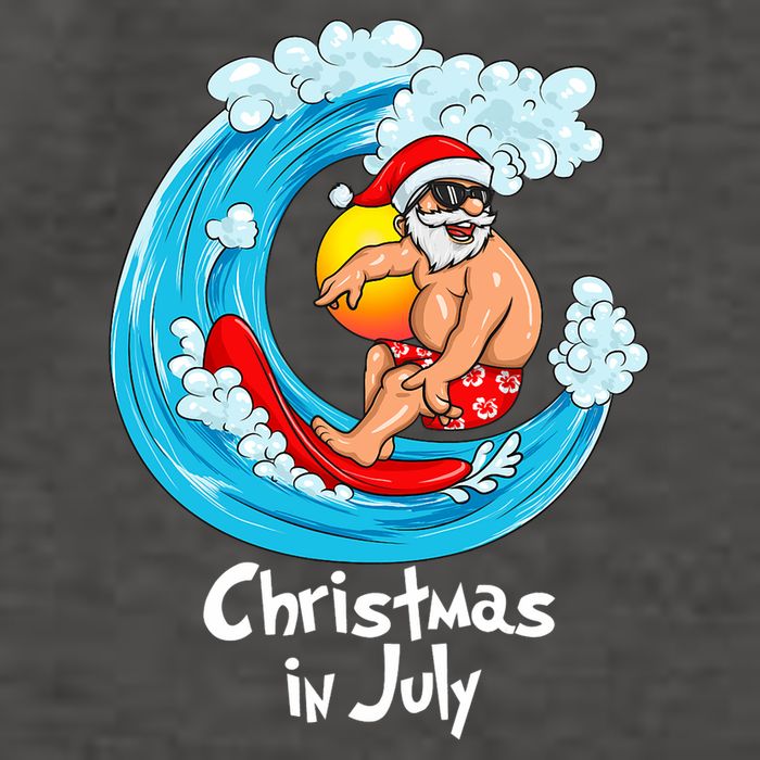 Christmas In July Santa Hawaiian Surfing Summer Xmas Vector Backpack