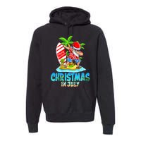 Christmas In July Santa Dab Hawaiian Summer Dabbing Surfing Premium Hoodie