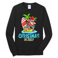 Christmas In July Santa Dab Hawaiian Summer Dabbing Surfing Tall Long Sleeve T-Shirt