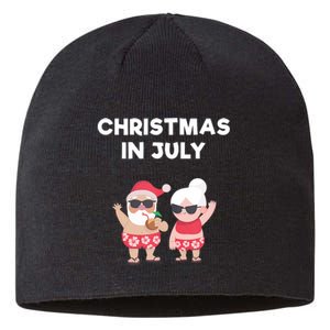 Christmas In July Funny Mr And Mrs Santa Claus Beach Tank Top Sustainable Beanie