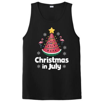 Christmas In July Watermelon Tree Funny Flamingo Xmas Beach PosiCharge Competitor Tank