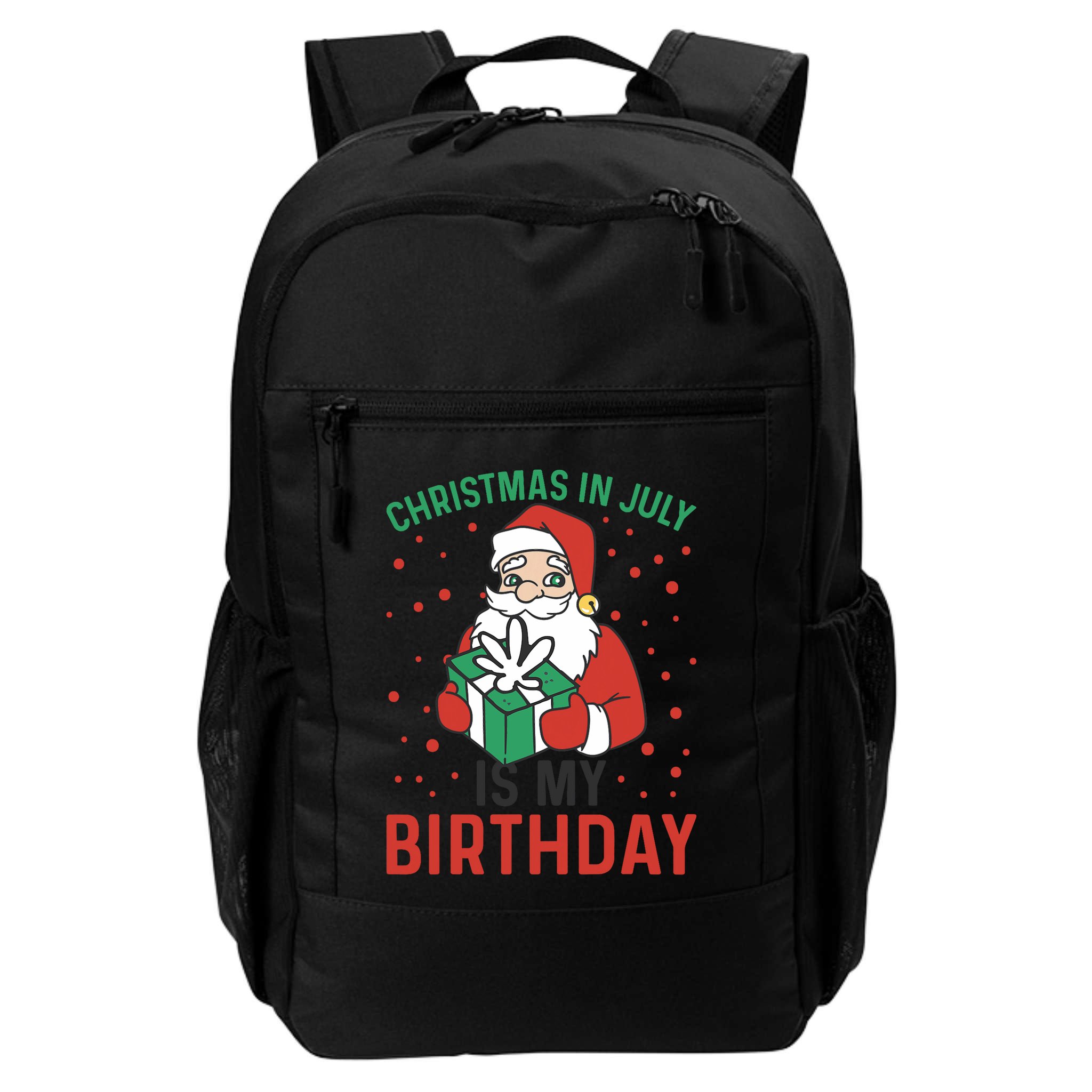Christmas In July Is My Birthday Santa Summer Holiday Backpack