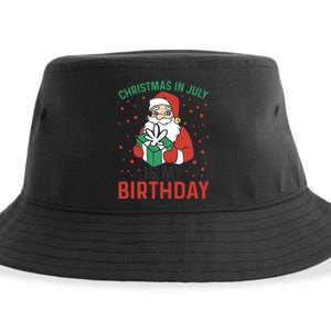 Christmas In July Is My Birthday Santa Summer Holiday Sustainable Bucket Hat