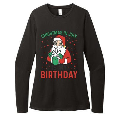 Christmas In July Is My Birthday Santa Summer Holiday Womens CVC Long Sleeve Shirt