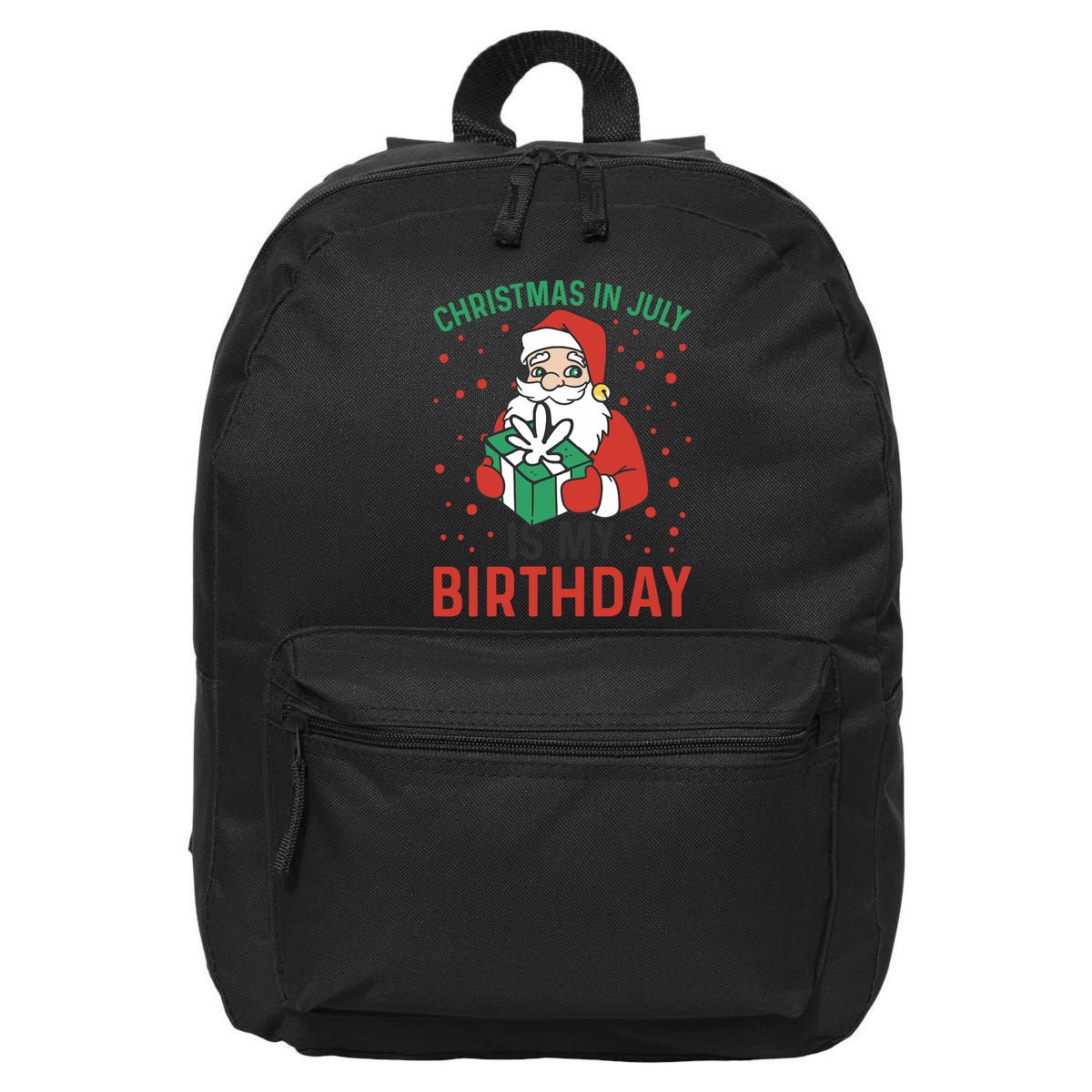 Christmas In July Is My Birthday Santa Summer Holiday 16 in Basic Backpack