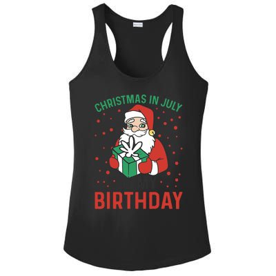 Christmas In July Is My Birthday Santa Summer Holiday Ladies PosiCharge Competitor Racerback Tank