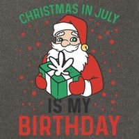 Christmas In July Is My Birthday Santa Summer Holiday Cotton Canvas Backpack