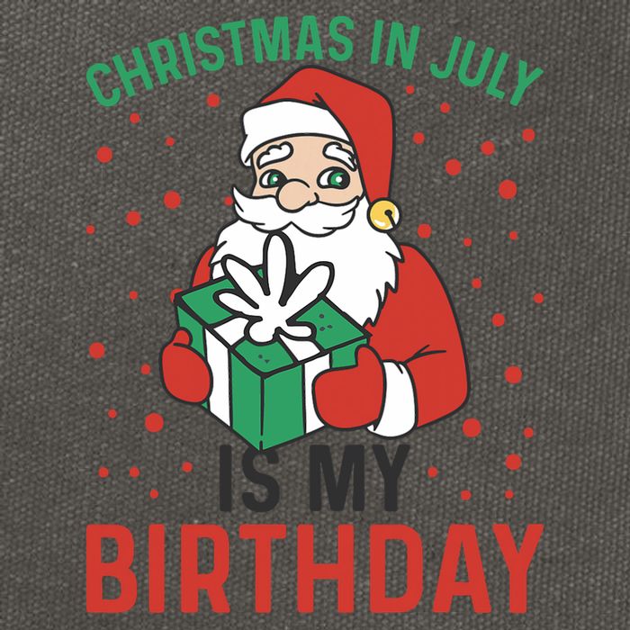 Christmas In July Is My Birthday Santa Summer Holiday Cotton Canvas Backpack