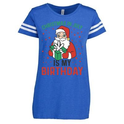 Christmas In July Is My Birthday Santa Summer Holiday Enza Ladies Jersey Football T-Shirt