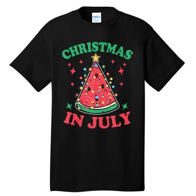 Christmas In July Melon Xmas Tree Hawaii Summer Party Tank Top Tall T-Shirt