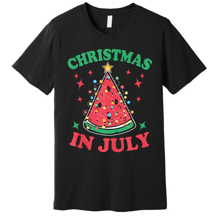 Christmas In July Melon Xmas Tree Hawaii Summer Party Tank Top Premium T-Shirt