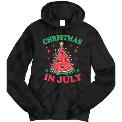 Christmas In July Melon Xmas Tree Hawaii Summer Party Tank Top Tie Dye Hoodie