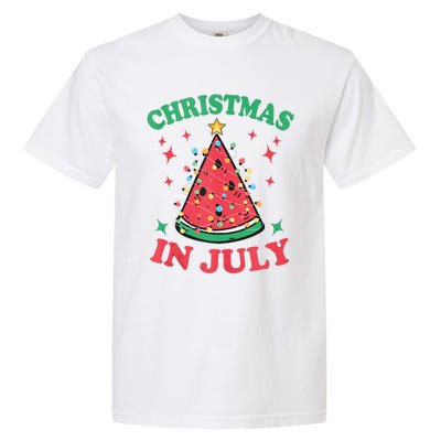 Christmas In July Melon Xmas Tree Hawaii Summer Party Tank Top Garment-Dyed Heavyweight T-Shirt