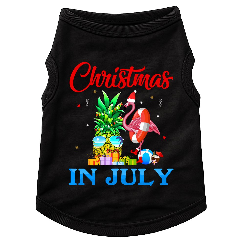 Christmas In July Pineapple Xmas Tree Flamingo Santa Summer Doggie Tank