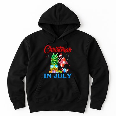 Christmas In July Pineapple Xmas Tree Flamingo Santa Summer Hoodie