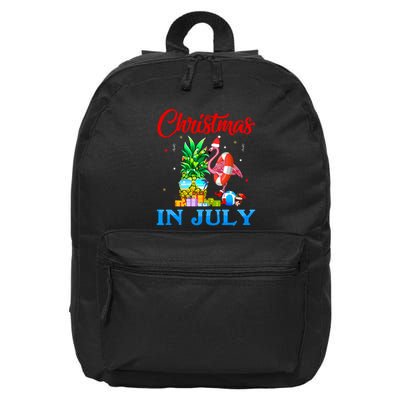 Christmas In July Pineapple Xmas Tree Flamingo Santa Summer 16 in Basic Backpack