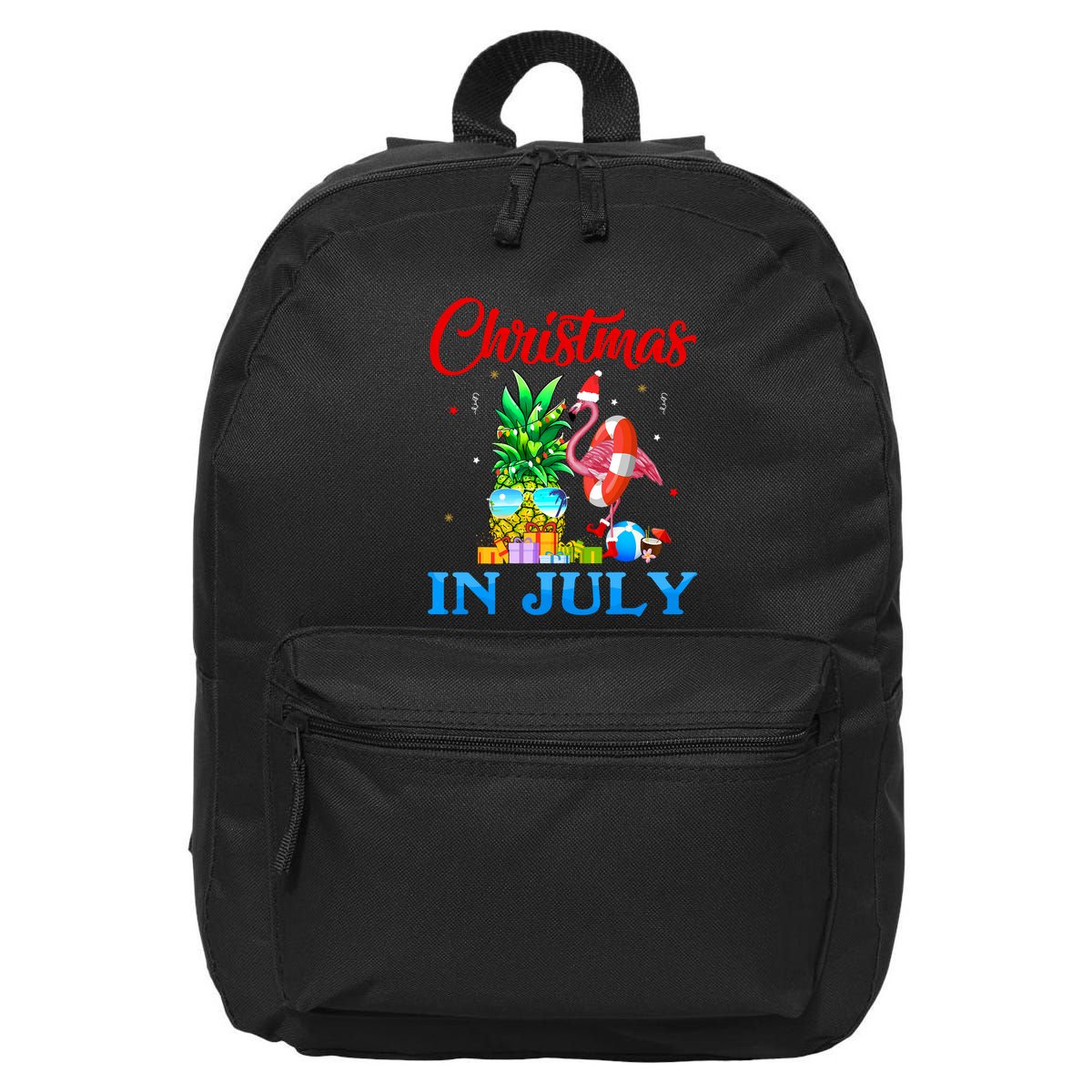 Christmas In July Pineapple Xmas Tree Flamingo Santa Summer 16 in Basic Backpack
