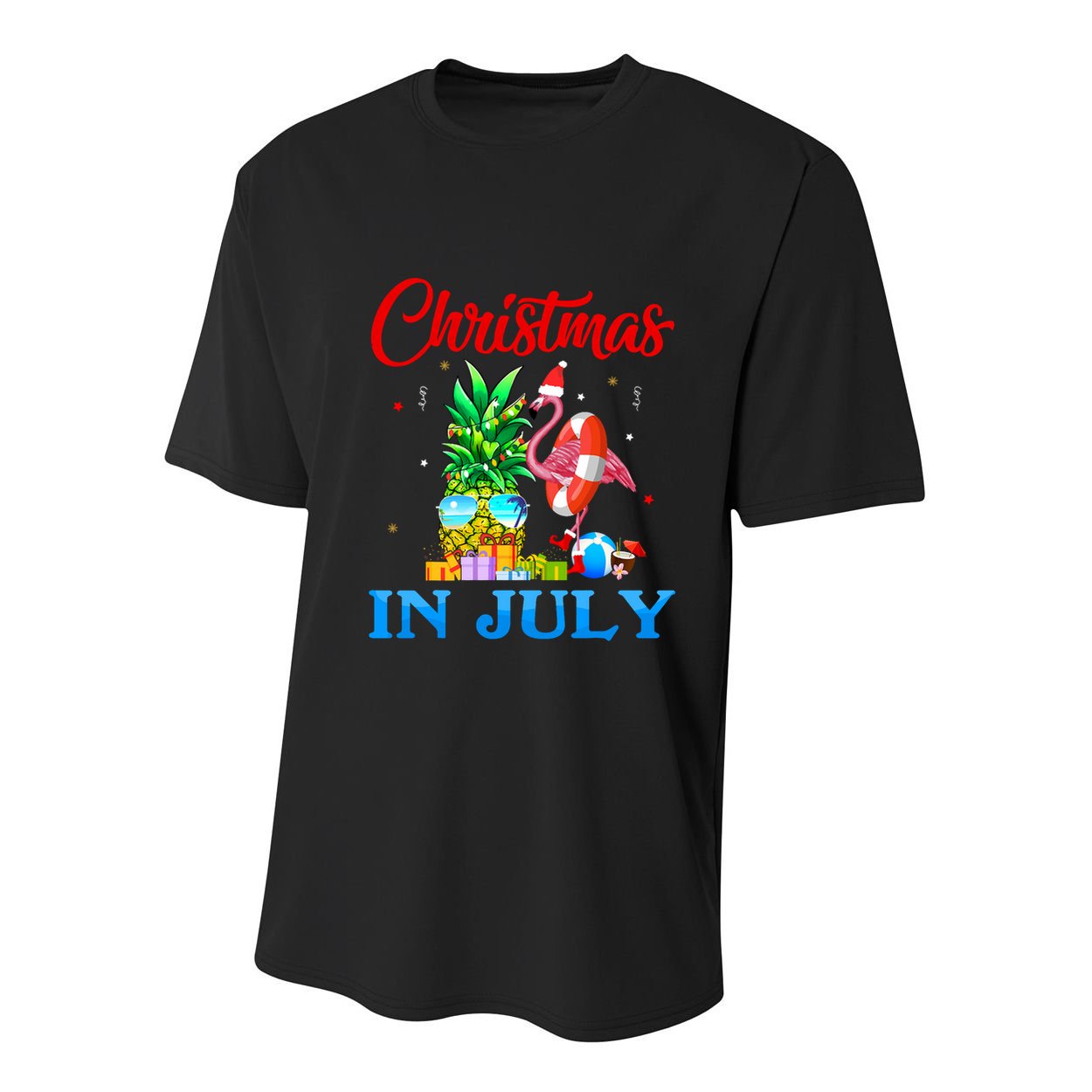 Christmas In July Pineapple Xmas Tree Flamingo Santa Summer Youth Performance Sprint T-Shirt