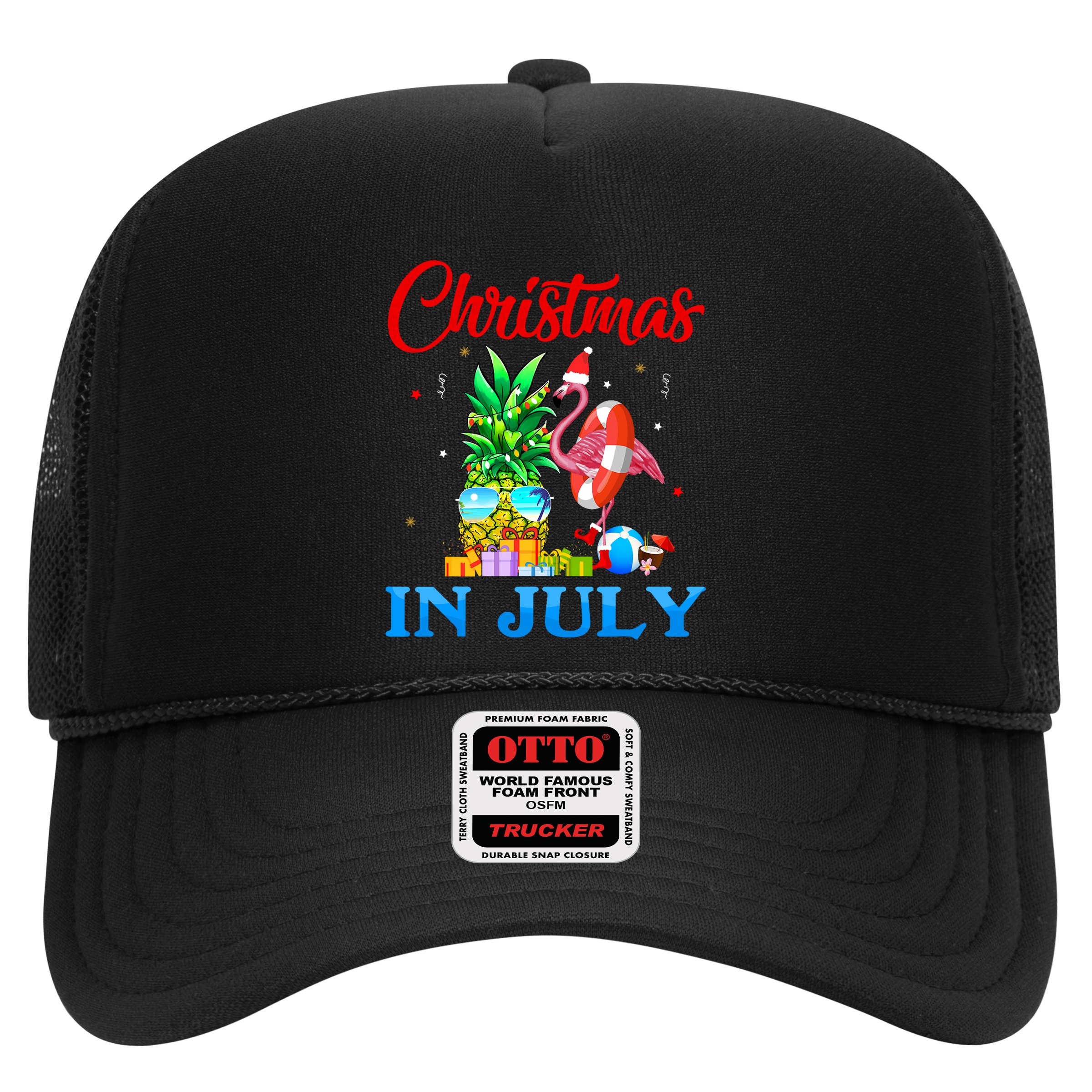 Christmas In July Pineapple Xmas Tree Flamingo Santa Summer Hat