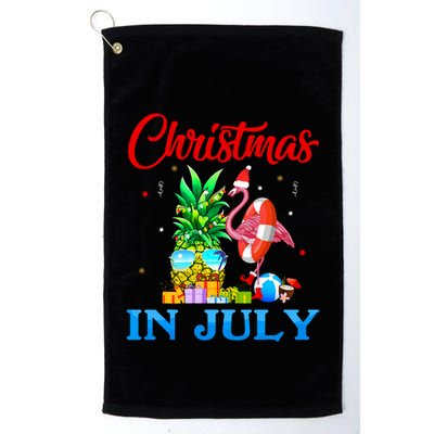 Christmas In July Pineapple Xmas Tree Flamingo Santa Summer Golf Towel