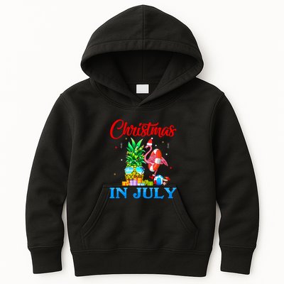 Christmas In July Pineapple Xmas Tree Flamingo Santa Summer Kids Hoodie
