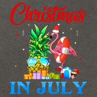 Christmas In July Pineapple Xmas Tree Flamingo Santa Summer Cotton Canvas Backpack