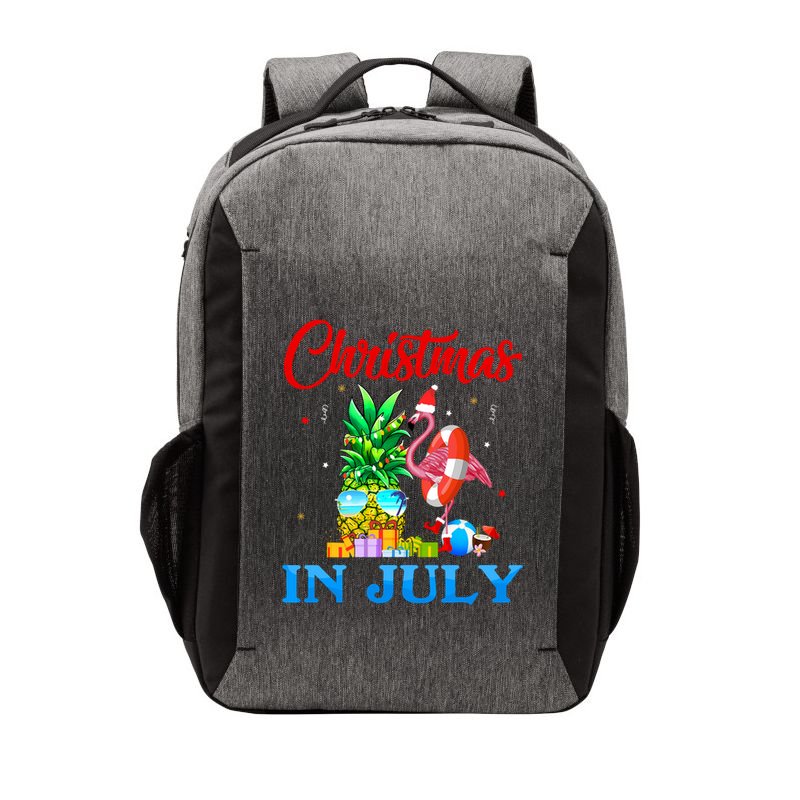 Christmas In July Pineapple Xmas Tree Flamingo Santa Summer Vector Backpack