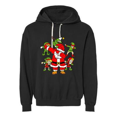 Christmas in July Santa Claus Dab Elf tree Dabbing Santa Garment-Dyed Fleece Hoodie