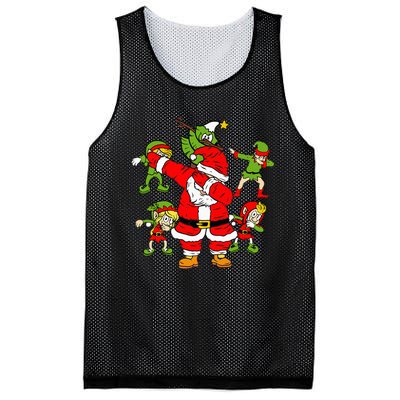 Christmas in July Santa Claus Dab Elf tree Dabbing Santa Mesh Reversible Basketball Jersey Tank