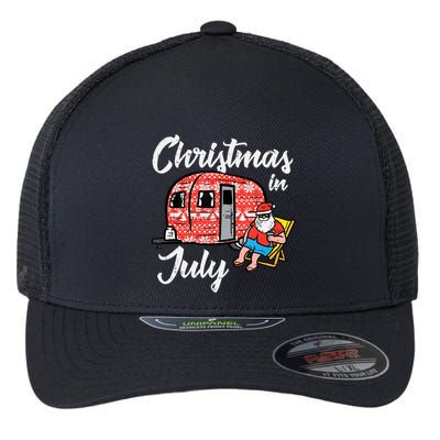 Christmas In July Santa Camping Funny Xmas Tank Top Flexfit Unipanel Trucker Cap