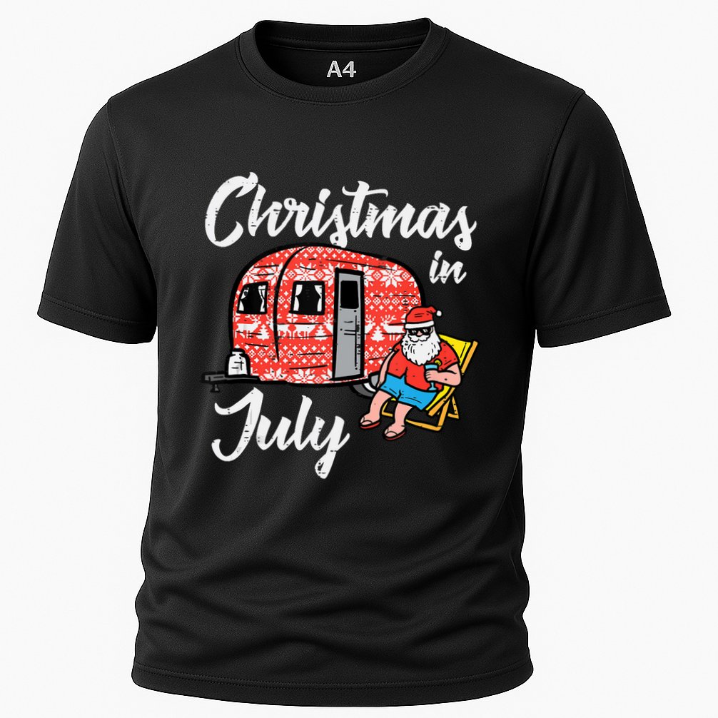 Christmas In July Santa Camping Funny Xmas Tank Top Performance Shirt
