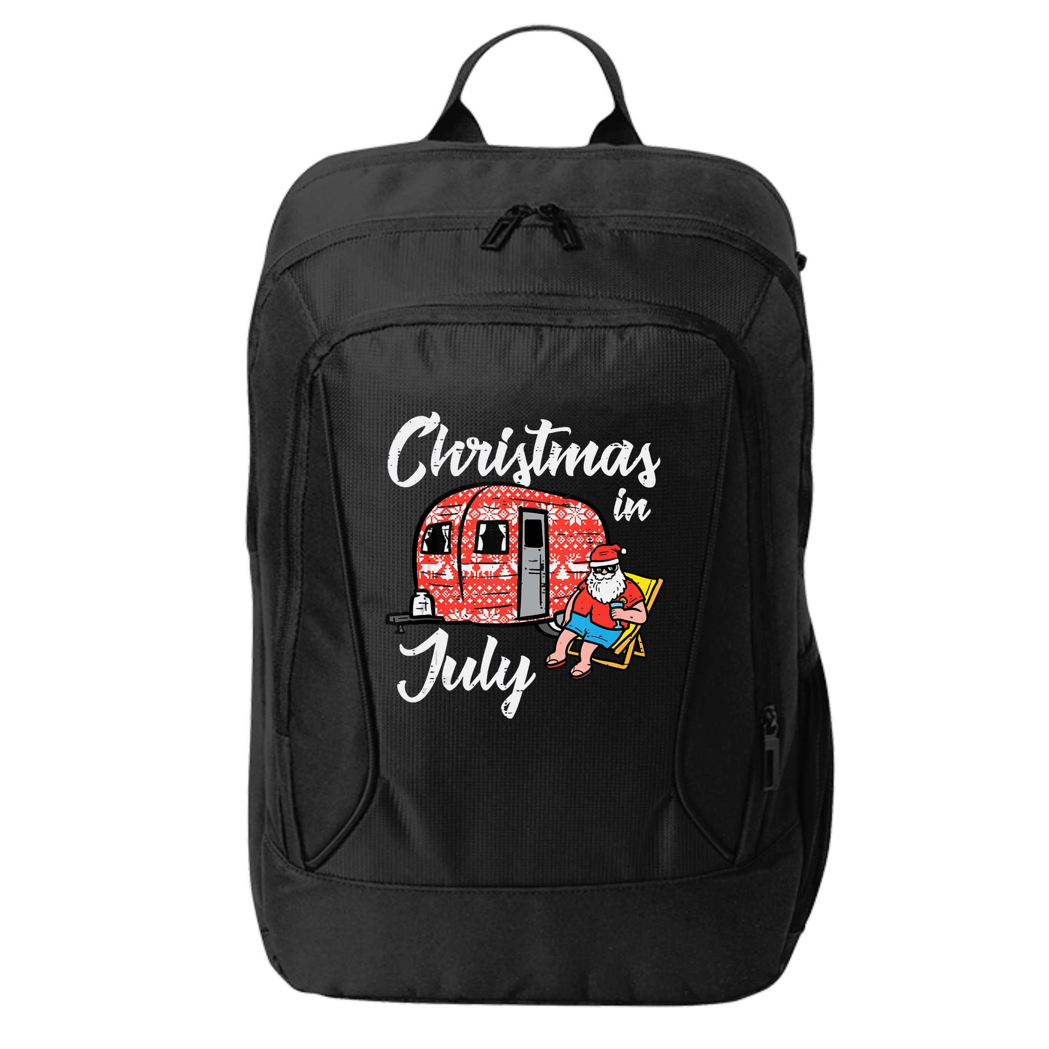 Christmas In July Santa Camping Funny Xmas Tank Top City Backpack