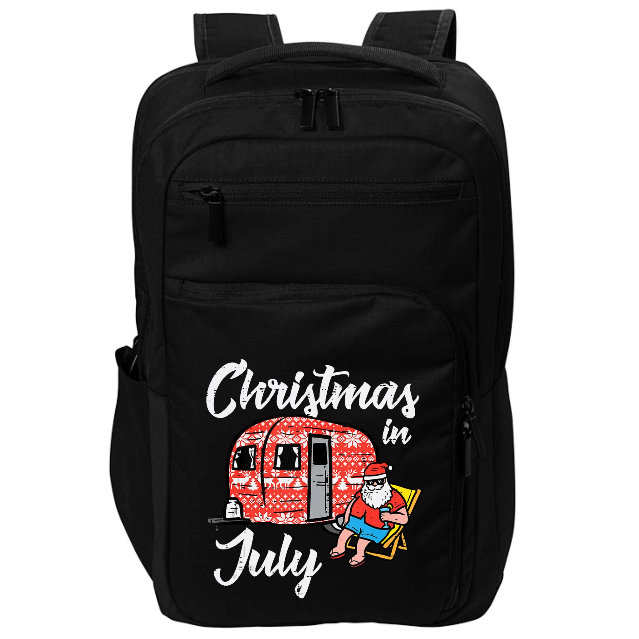 Christmas In July Santa Camping Funny Xmas Tank Top Impact Tech Backpack