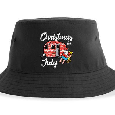 Christmas In July Santa Camping Funny Xmas Tank Top Sustainable Bucket Hat