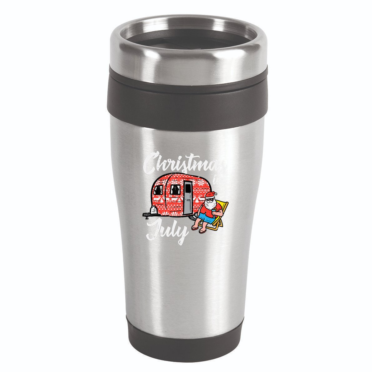 Christmas In July Santa Camping Funny Xmas Tank Top 16oz Travel Tumbler