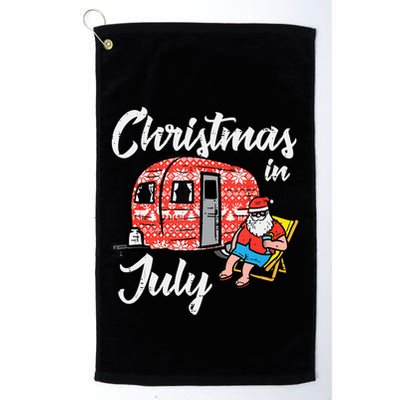 Christmas In July Santa Camping Funny Xmas Tank Top Golf Towel
