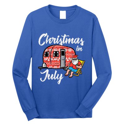 Christmas In July Santa Camping Funny Xmas Tank Top Long Sleeve Shirt