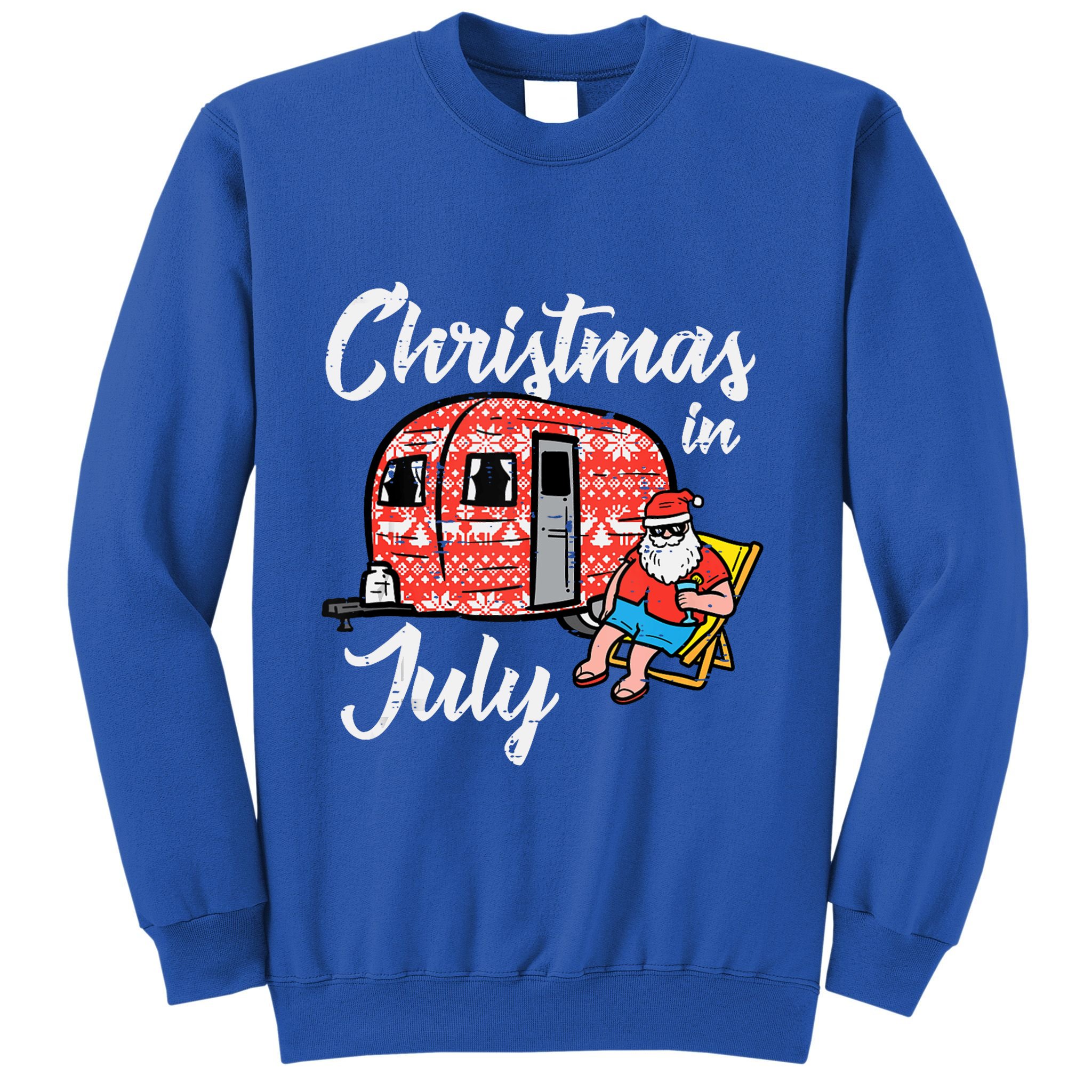 Christmas In July Santa Camping Funny Xmas Tank Top Sweatshirt