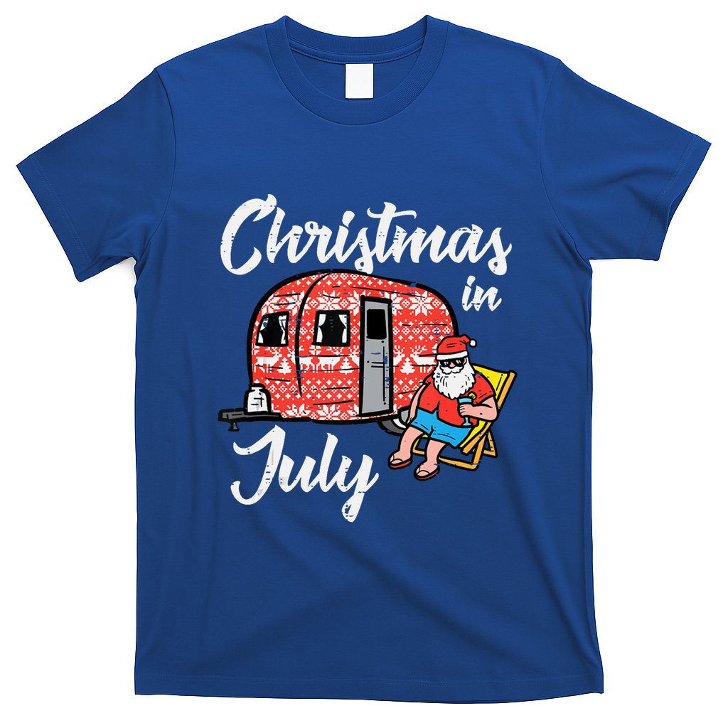 Christmas In July Santa Camping Funny Xmas Tank Top T-Shirt