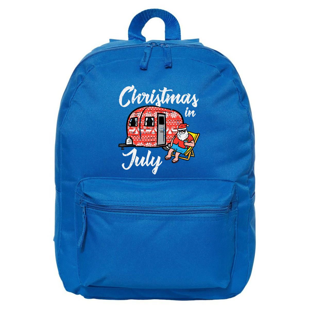 Christmas In July Santa Camping Funny Xmas Tank Top 16 in Basic Backpack