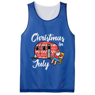 Christmas In July Santa Camping Funny Xmas Tank Top Mesh Reversible Basketball Jersey Tank