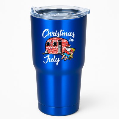 Christmas In July Santa Camping Funny Xmas Tank Top Tumbler