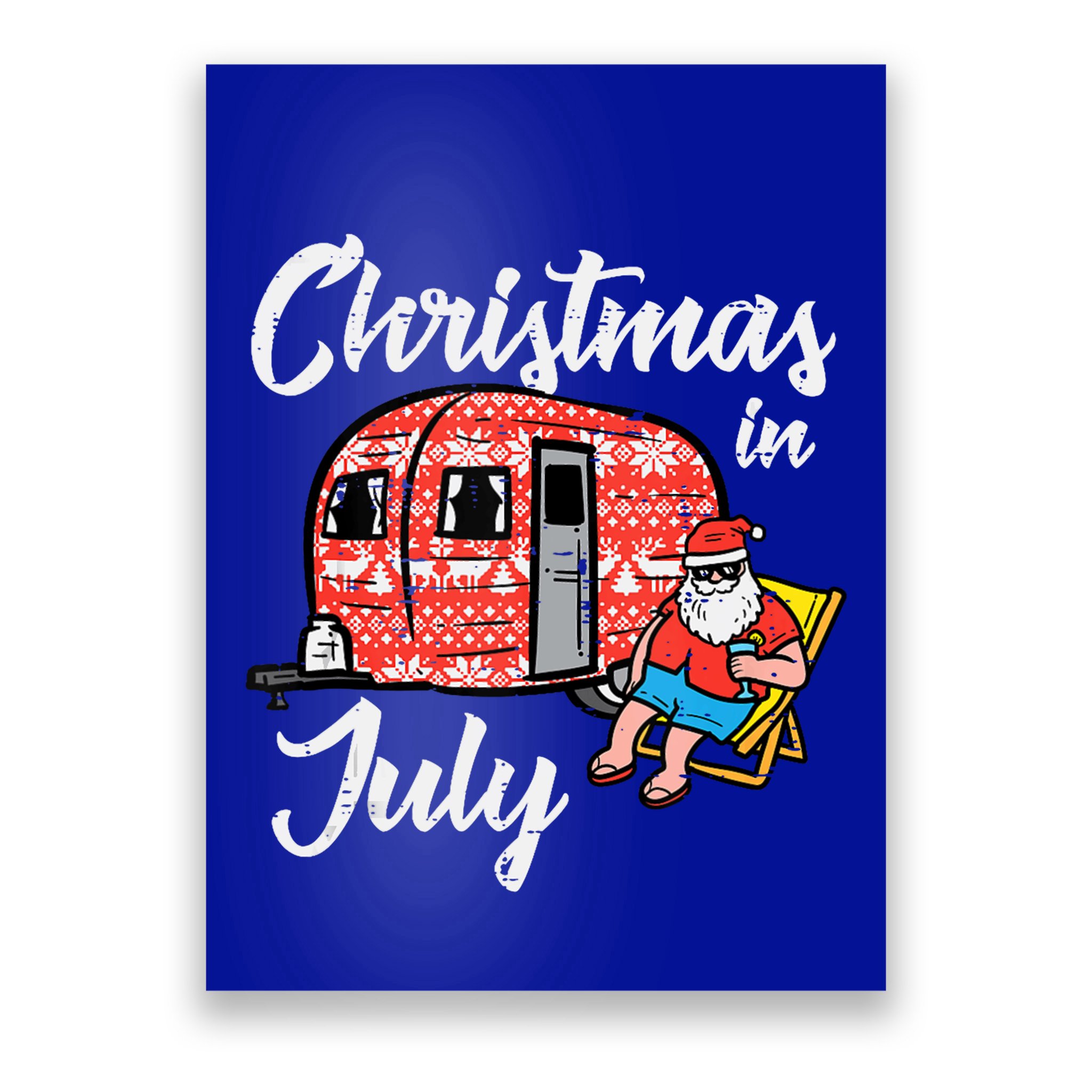Christmas In July Santa Camping Funny Xmas Tank Top Poster