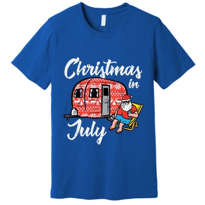 Christmas In July Santa Camping Funny Xmas Tank Top Premium T-Shirt