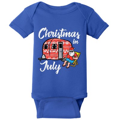 Christmas In July Santa Camping Funny Xmas Tank Top Baby Bodysuit