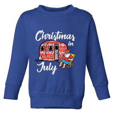 Christmas In July Santa Camping Funny Xmas Tank Top Toddler Sweatshirt