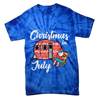 Christmas In July Santa Camping Funny Xmas Tank Top Tie-Dye T-Shirt