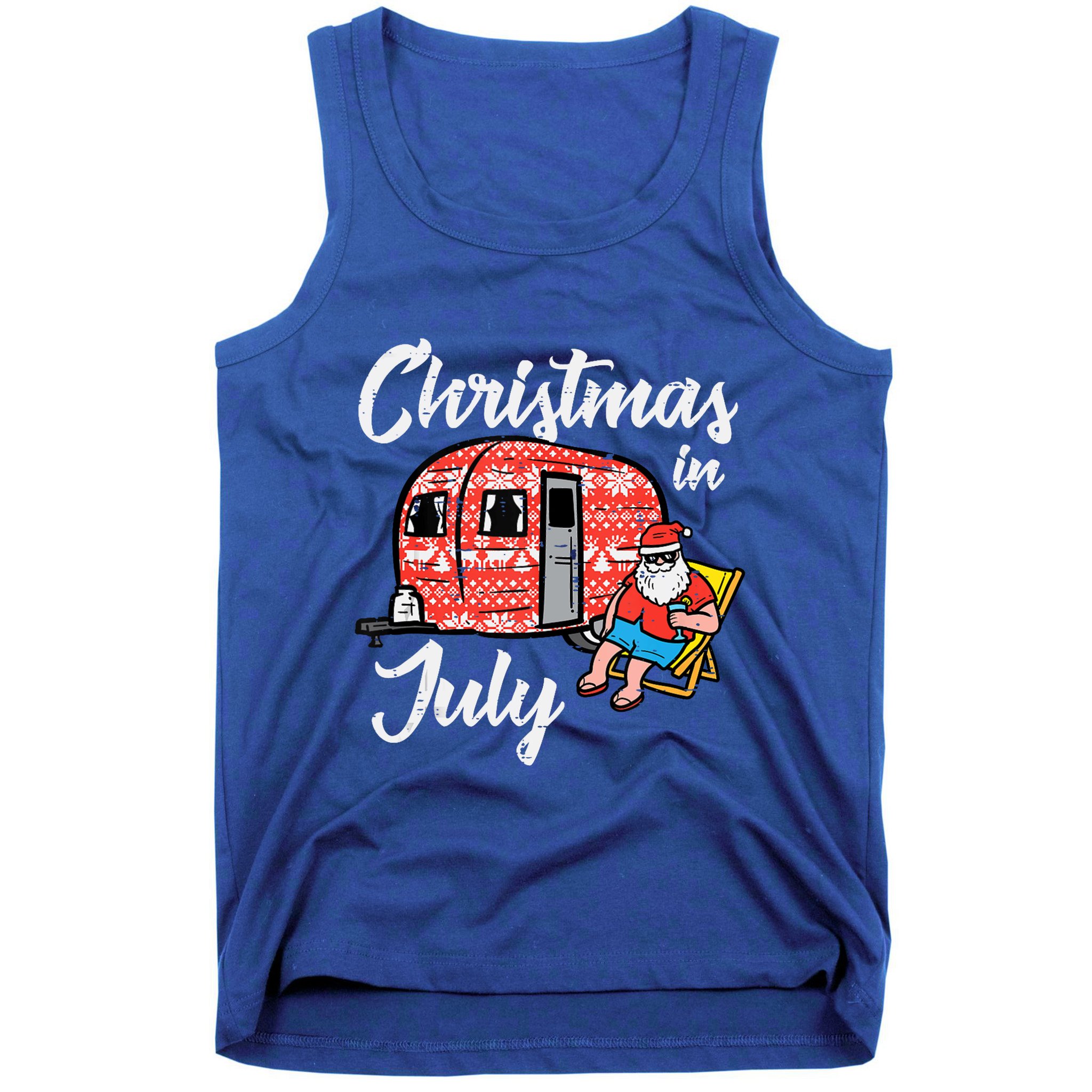 Christmas In July Santa Camping Funny Xmas Tank Top Tank Top