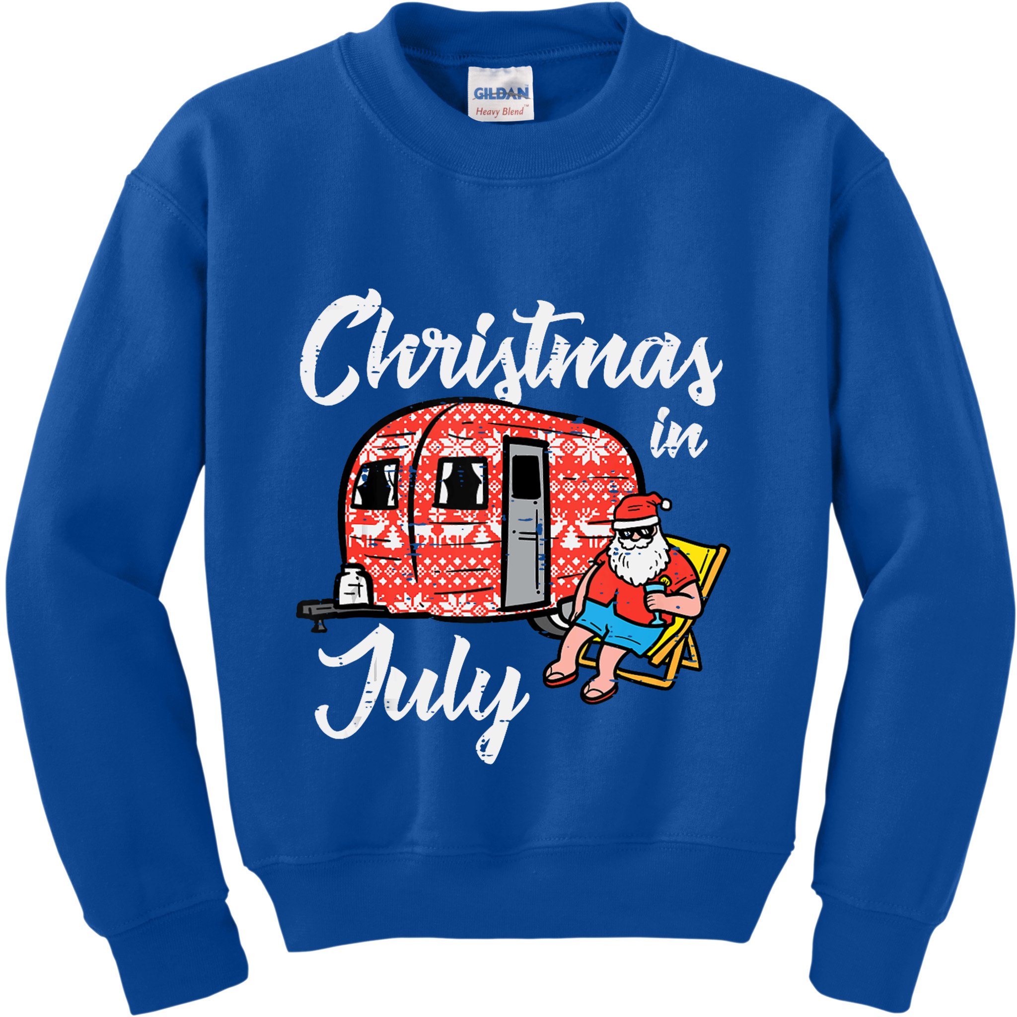 Christmas In July Santa Camping Funny Xmas Tank Top Kids Sweatshirt